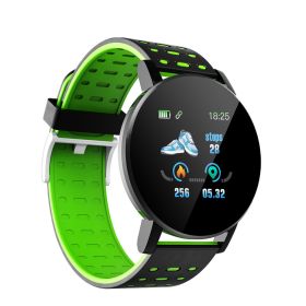 Smart watch heart rate monitor exercise (Specification: Black green)