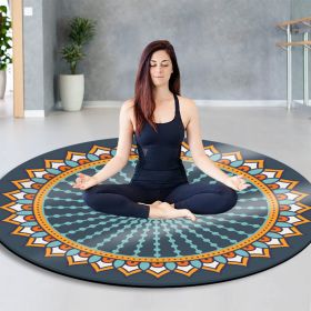 Thickened Non-slip Fitness Home Skipping Rope Wholesale Rubber Yoga Mat (Specification: H0396/140cm Diameter)