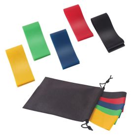 5 Level Resistance Rubber Bands Yoga Training Elastic Bands (Specification: Black/Bag)