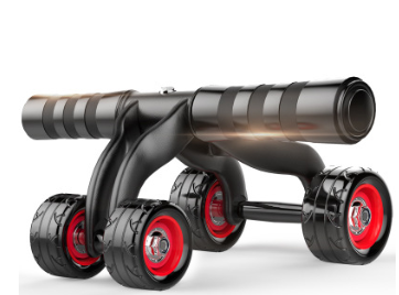Four-wheel abdominal muscle exercise fitness equipment (Specification: Black)