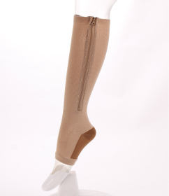 Elastic socks sports compression socks compression zipper socks (Specification: Copper color/L XL)