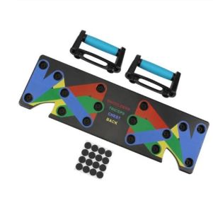 9 in 1 Push Up Rack Training Board ABS abdominal Muscle Trainer Sports Home Fitness Equipment for body Building Workout Exercise (Specification: English)