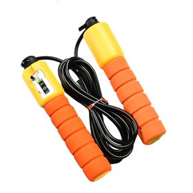 Skipping Rope With Counter Adjustable Length Counter Wear-resistant Foam Cotton Handle JumpRope Exercise Portable Sports Training Equipment (Specification: Orange)
