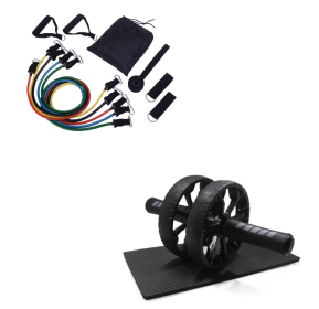 Keep Fit Wheels Slimming No Noise Abdominal Wheel Ab Roller for Gymnastics Exercise Fitness Equipment Muscle Trainer with Mat (Specification: Black set)