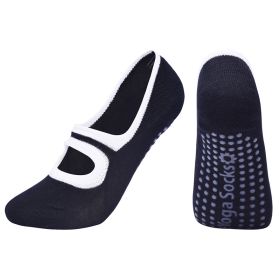 Open-back non-slip gym indoor floor socks (Specification: Black)