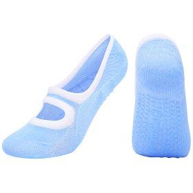 Open-back non-slip gym indoor floor socks (Specification: Blue)