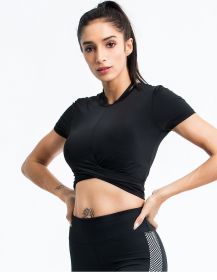 Short-sleeved gym suit (Specification: Black/M)