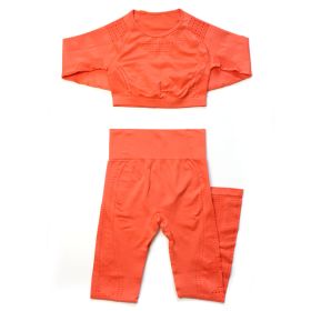 Seamless yoga gym suit (Specification: Orange/M)