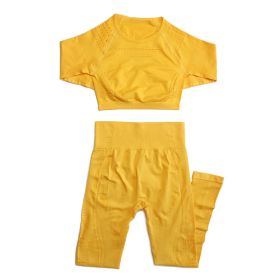 Seamless yoga gym suit (Specification: Yellow/S)