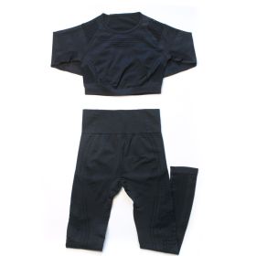 Seamless yoga gym suit (Specification: Black/L)