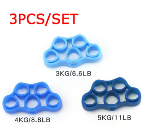 Silicone Finger Trainer Hand Gripper Resistance Bands Fitness (Specification: Blue Set)