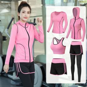 Thin gym yoga clothing (Specification: Pink/Long sleeve/L)