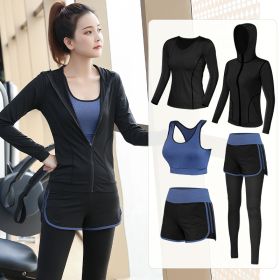 Thin gym yoga clothing (Specification: Dark Blue/Long sleeve/M)
