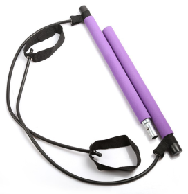 Yoga Crossfit Resistance Bands Exerciser Pull Rope Portable Gym Workout Pilates Bar Trainer Elastic Bands (Specification: Purple Opp)