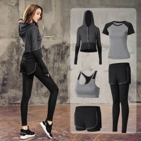 Gym workout Suit (Specification: 4 Grey and black/XL)