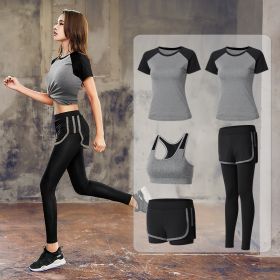 Gym workout Suit (Specification: Five grey black/S)
