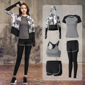 Gym workout Suit (Specification: 1 Grey and black/XXL)