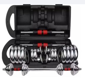 Men's Fitness Exercise Equipment Dumbbell Set Household Adjusting Arm Training Cast Iron Barbell Sheet (Specification: Red/30kg)