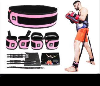 Leg Squat Boxing Combat Training Resistance Bands Fitness Combat Fighting Resistance Force Agility Workout Exercise Equipment (Specification: Pink/T2L 1.3M)