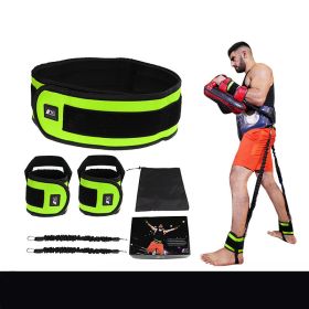 Leg Squat Boxing Combat Training Resistance Bands Fitness Combat Fighting Resistance Force Agility Workout Exercise Equipment (Specification: Green/T1L 1.3M)
