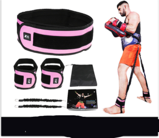 Leg Squat Boxing Combat Training Resistance Bands Fitness Combat Fighting Resistance Force Agility Workout Exercise Equipment (Specification: Pink/T1 1.1M)