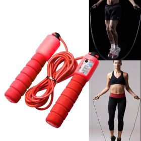 Skipping Rope With Counter Adjustable Length Counter Wear-resistant Foam Cotton Handle JumpRope Exercise Portable Sports Training Equipment (Specification: Red)