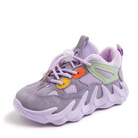 Boys And Girls Breathable Casual Running Shoes (Specification: Purple/37)