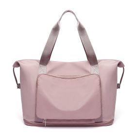 Foldable Large Capacity Women Gym Bags Shoulder Bag Women Training Travel Handle Handbag Yoga Sport Crossbody Tote Bag Women (Specification: Pink no cloth label)
