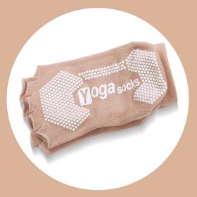 1pair Women Yoga Socks Anti-slip Five Fingers Backless Cotton Silicone Non-slip 5 Toe Winter Female Ballet Gym Foot Care Socks (Specification: Style3)