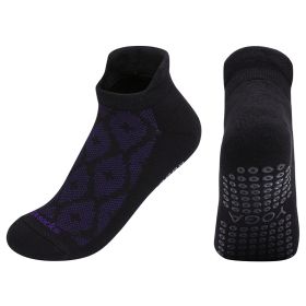 Floor Non-slip Pilates Trampoline Fitness Sports Socks (Specification: Black purple/35to40)