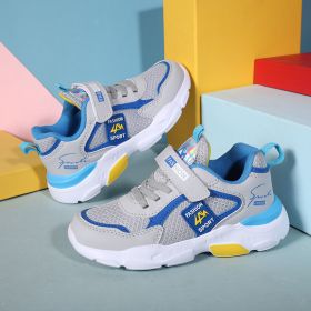 Children''s Shoes Boys summer running shoes children''s light (Specification: Grey blue breathable mesh/39)
