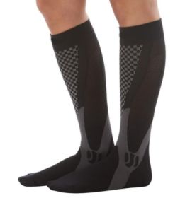 Compression Socks For Men&Women Best Graduated Athletic Fit For Running Flight Travel Boost Stamina Circulation&Recovery Socks (Color: Black 3PC, size: XXL)