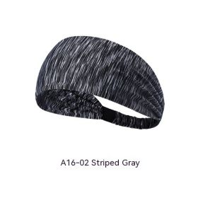 Quick-drying Antiperspirant Yoga Hair Band For Women (Color: Striped Gray)