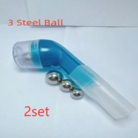 New Breathing Trainer Lung Capacity Trainer Phlegm-Evacuation Device (Specification: 3 steel balls/Transparent Blue/2PCS)