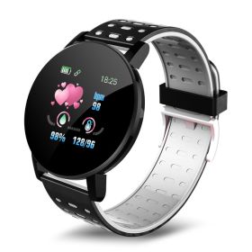 Smart watch heart rate monitor exercise (Specification: Black silver)
