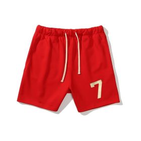 Sports Gym Shorts Digital Drawstring (Specification: Red/M)