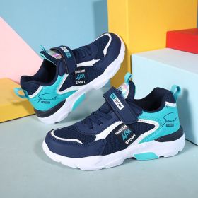 Children''s Shoes Boys summer running shoes children''s light (Specification: Dark blue and green breathable/34)
