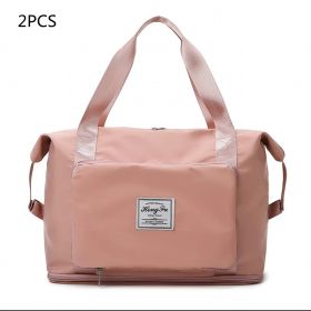 Foldable Large Capacity Women Gym Bags Shoulder Bag Women Training Travel Handle Handbag Yoga Sport Crossbody Tote Bag Women (Specification: Pink b X2)