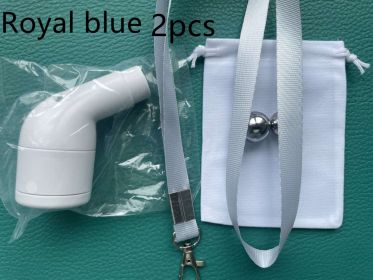 Deep Breathing Bite Lung Whistle Lung Capacity Exercise Device (Specification: Solid Color Cap Treasure Blue/2PCS)