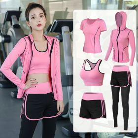 Thin gym yoga clothing (Specification: Pink/Short sleeve/L)