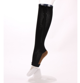Elastic socks sports compression socks compression zipper socks (Specification: Copper black/S M)