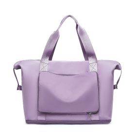 Foldable Large Capacity Women Gym Bags Shoulder Bag Women Training Travel Handle Handbag Yoga Sport Crossbody Tote Bag Women (Specification: Purple no cloth label)