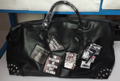 Leather gym bag (Specification: Black/M)