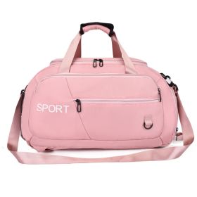 Luggage Bags For Women Handbag Oxford Men's Fitness Gym Shoulder Bag Waterproof Sports Travel Backpack With Shoes Compartment (Specification: Pink)