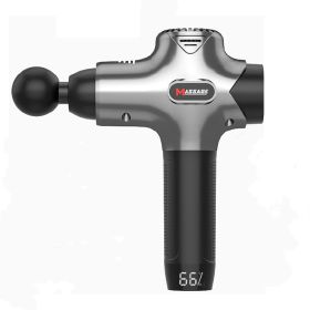 Fascia Gun Massage Gun Muscle Vibration Fitness Massage Equipment (Specification: Silver grey/US)