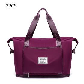 Foldable Large Capacity Women Gym Bags Shoulder Bag Women Training Travel Handle Handbag Yoga Sport Crossbody Tote Bag Women (Specification: Rose Red X2)