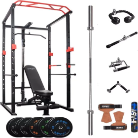 Home Gym Sets Multi-functional Power Cage,Home Adjustable Pullup Squat Rack (Specification: 210lb)