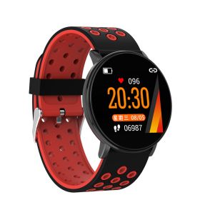 Smart watch heart rate monitor exercise (Specification: Black red)