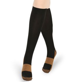 Unisex Copper Compression Socks Women Man Durable Hose Graduated Support Socks For Running Nursing Shin Splints Edema Swelling Recovery (Color: Black, size: SM)