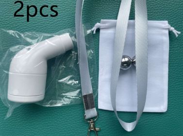 Deep Breathing Bite Lung Whistle Lung Capacity Exercise Device (Specification: Solid color cover white/2PCS)